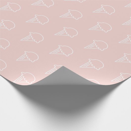 Ice Cream Pattern Modern roze inpakpapier (Hoek)