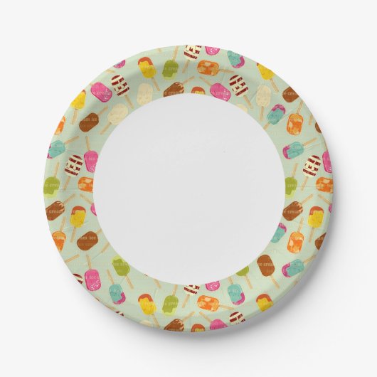 Ice Cream Pattern Papieren Bordje (Voorkant)