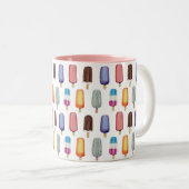 Ice Cream Pattern Tweekleurige Koffiemok (Voorkant rechts)