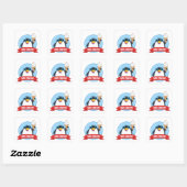 Ice Cream Penguin Sunglazen Square Sticker (Vel)