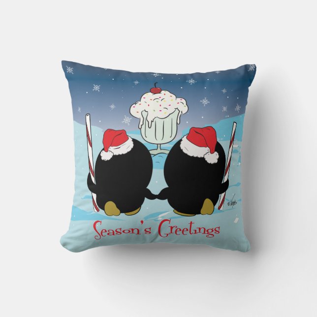 Ice Cream Penguins Pillow Kussen (Voorkant)