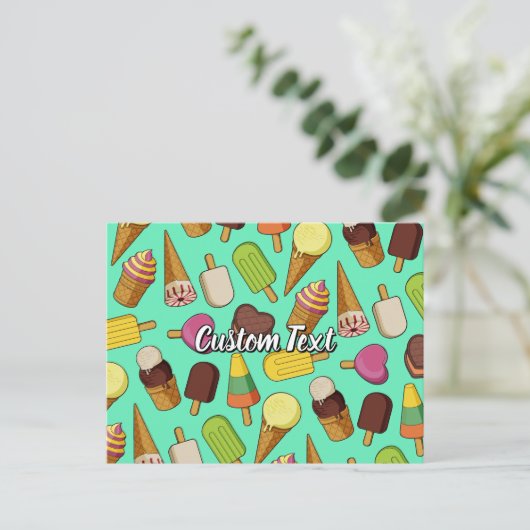 Ice Cream-pictogrammen Briefkaart (Staand voorkant)