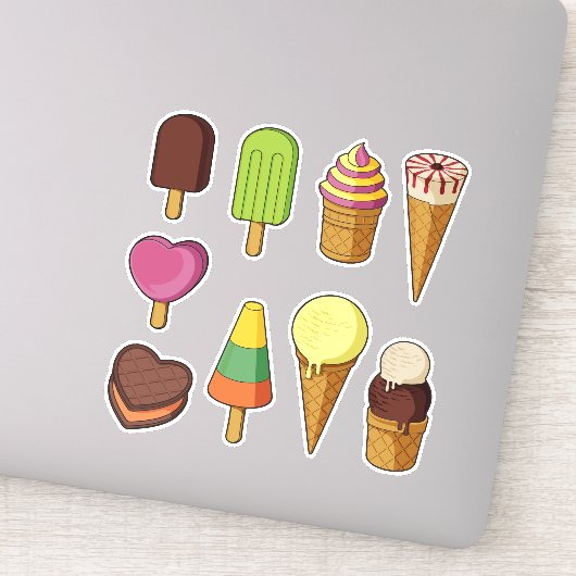 Ice Cream-pictogrammen Sticker (Detail)