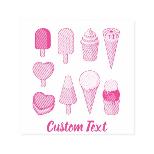 Ice Cream-pictogrammen Zelfinktende Stempel (Design)