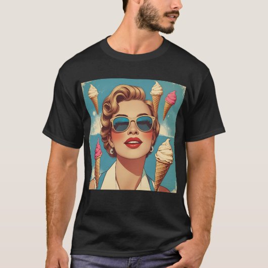Ice Cream Pin-Up -  Diva Summer T-shirt (Voorkant)
