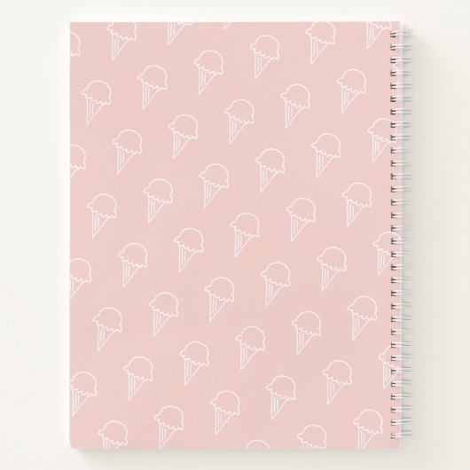 Ice Cream Pink Baby shower Gastboek Notitieboek (Achterkant)