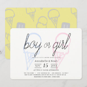 Ice Cream Pink & Blue Genderonthulling Kaart