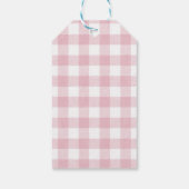 Ice Cream Pink Bow Gingham Birthday Party Cadeaulabel (Achterkant)