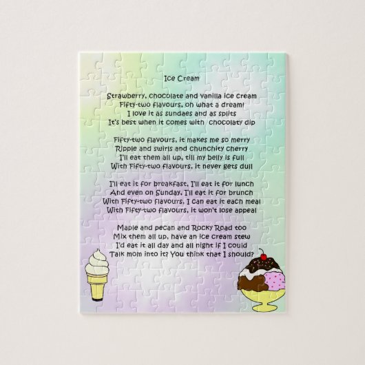 Ice Cream Poem Legpuzzel (Verticaal)