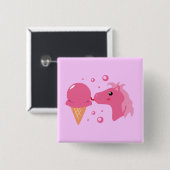 Ice Cream Pony Vierkante Button 5,1 Cm (Voorkant /achterkant)