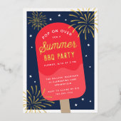 Ice Cream Pop Summer BBQ Party Folie Uitnodiging (Voorkant)
