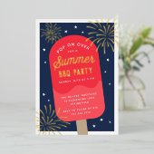 Ice Cream Pop Summer BBQ Party Folie Uitnodiging (Staand Voorkant)