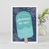 Ice Cream Pop Summer BBQ Party Kaart (Staand voorkant)
