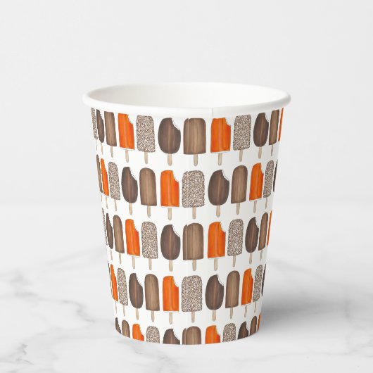 Ice Cream Poppen Bars Popsicle Creamsicle Fudge Papieren Bekers (Rechts)