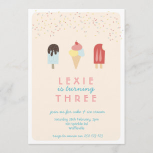 Ice Cream & Popsicle Zomer Uitnodiging