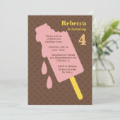 Ice Cream Popsile Birthday Party Invitation Kaart (Staand voorkant)