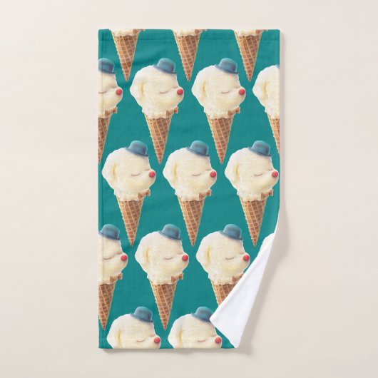 Ice Cream Puppy Pattern Handdoek (Handdoek)