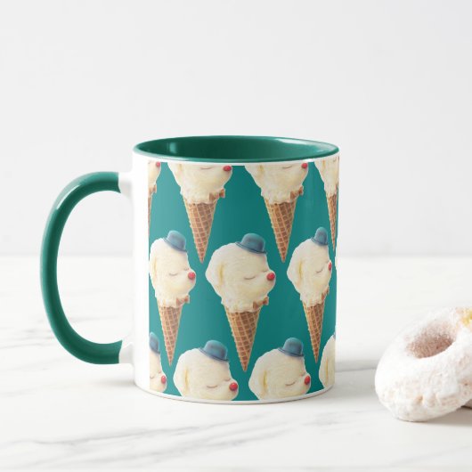 Ice Cream Puppy Pattern Mok (Met donut)