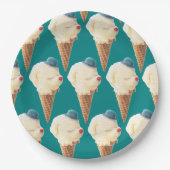 Ice Cream Puppy Pattern Papieren Bordje (Voorkant)