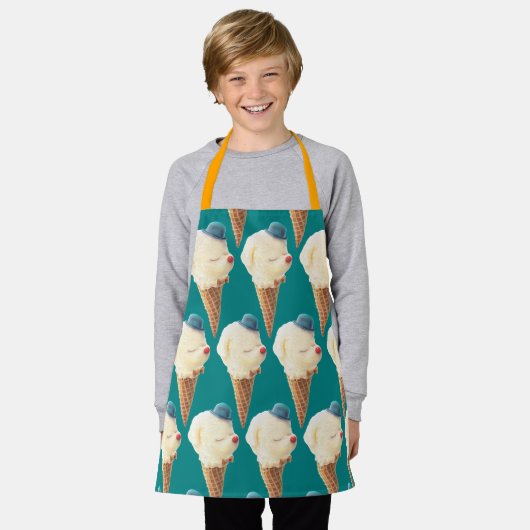 Ice Cream Puppy Pattern Schort (Gedragen)