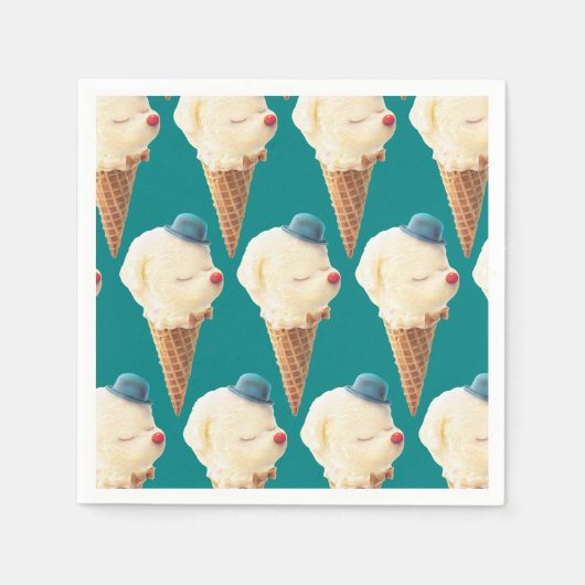 Ice Cream Puppy Pattern Servet (Voorkant)