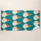 Ice Cream Puppy Pattern Strandlaken (Voorkant)