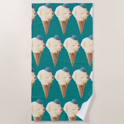 Ice Cream Puppy Pattern Strandlaken (Voorkant)