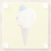 Ice Cream Puppy - Zoet & Chill Glazen Onderzetter (Achterkant)