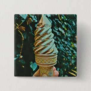 Ice cream recipe vierkante button 5,1 cm