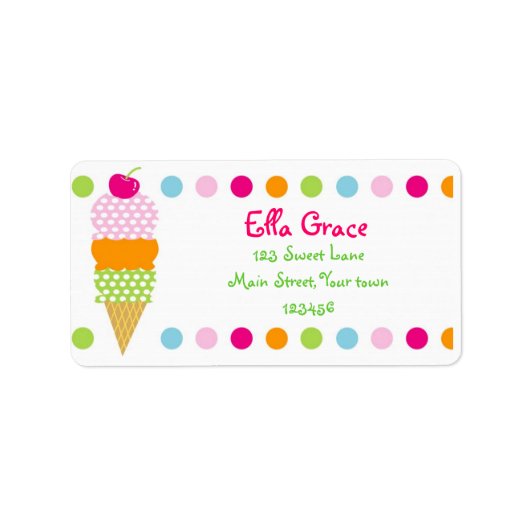 Ice Cream Retouradres Labels Envelope Seals (Voorkant)