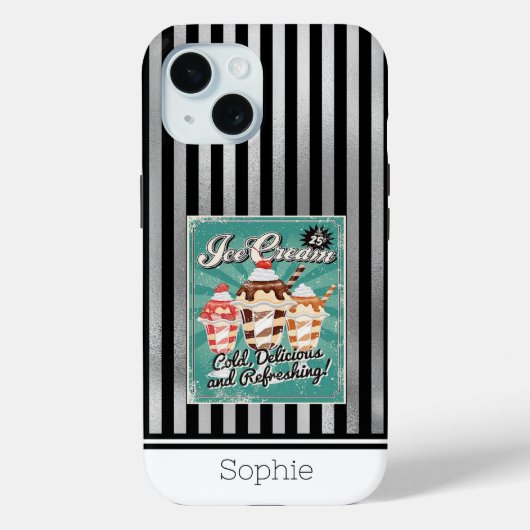 Ice Cream Retro Samsung Case-Mate iPhone Case (Achterkant)