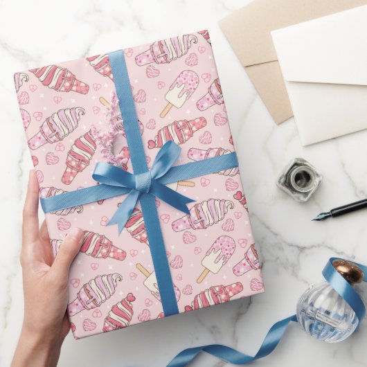 Ice Cream Retro Valentijns inpakpapier (Geschenken)
