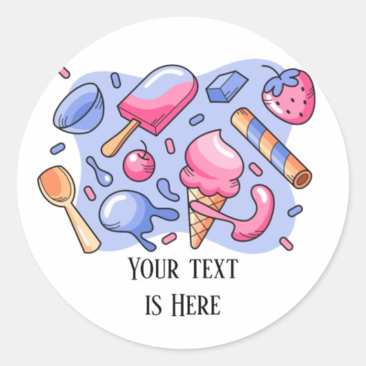 Ice Cream Ronde Sticker (Voorkant)