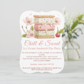 Ice Cream Sandwich Day Waterverf Uitnodiging (Staand voorkant)