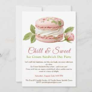 Ice Cream Sandwich Day Waterverf Uitnodiging