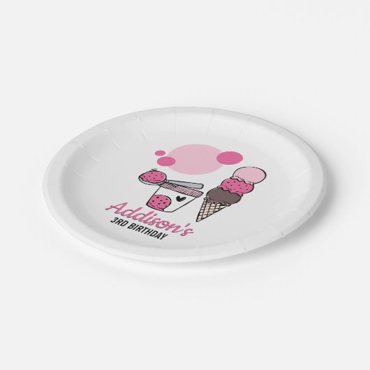 Ice Cream Scoop Birthday Party Paper Bord (Gekanteld)