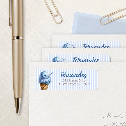 Ice Cream Scoop Boys Verjaardag Etiket