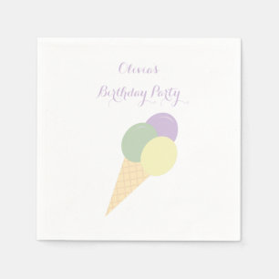 Ice Cream Scoop Pastel kleurrijk verjaardagsfeestj Servet