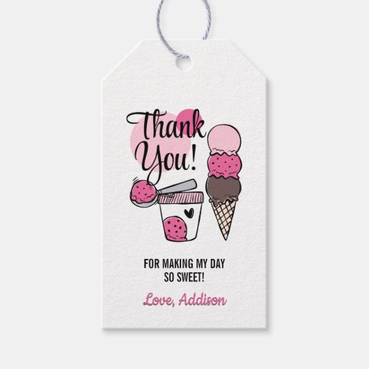 Ice Cream Scoop Verjaardagsfeestgeschenk Label Cadeaulabel (Voorkant)