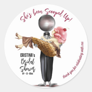 Ice cream Scooped Up Vrijgezellenfeest Ronde Sticker