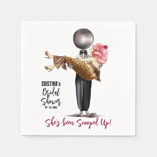 Ice cream Scooped Up Vrijgezellenfeest Servet (Voorkant)