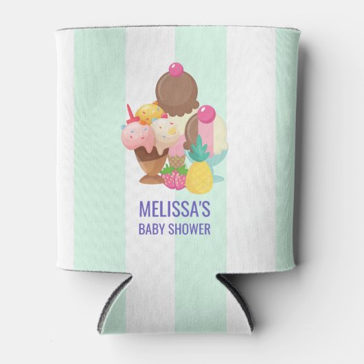 Ice Cream Scoops met Sprinkles Baby shower Blikjeskoeler (Voorkant)
