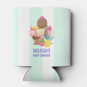 Ice Cream Scoops met Sprinkles Baby shower Blikjeskoeler (Achterkant)