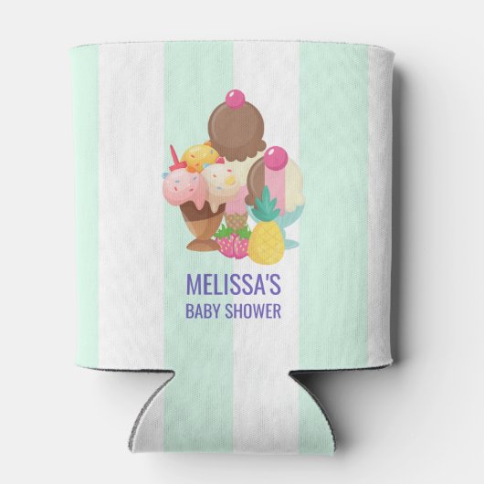 Ice Cream Scoops met Sprinkles Baby shower Blikjeskoeler (Achterkant)