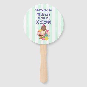 Ice Cream Scoops met Sprinkles Baby shower Handwaaier