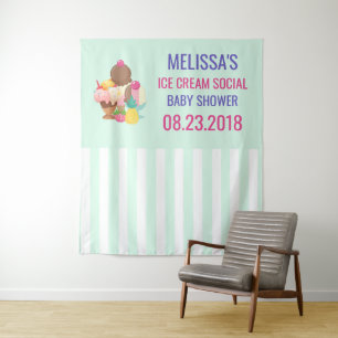 Ice Cream Scoops met Sprinkles Baby shower Wandkleed