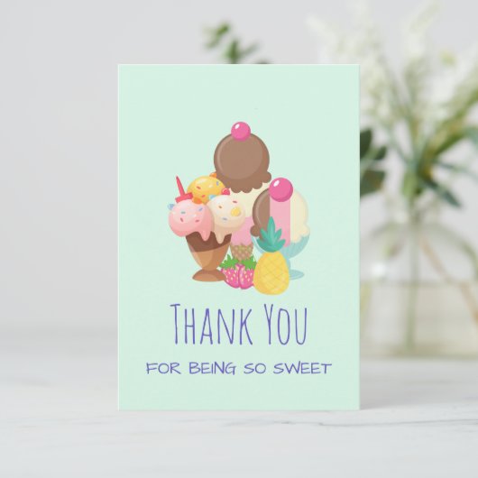 Ice Cream Scoops met Sprinkles Bedankt (Staand voorkant)