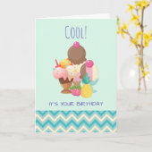 Ice Cream Scoops met Sprinkles Birthday Kaart (Gele Bloem)