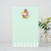 Ice Cream Scoops met Sprinkles Briefpapier (Staand voorkant)