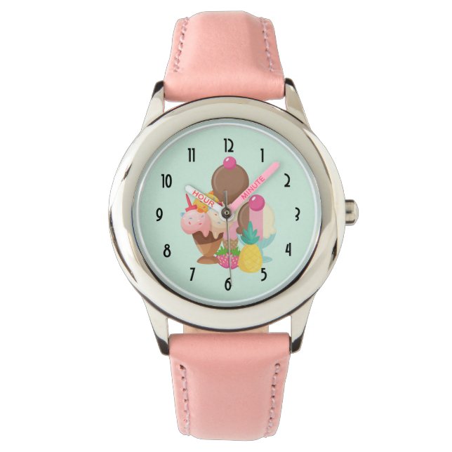 Ice Cream Scoops met Sprinkles Horloge (Voorkant)